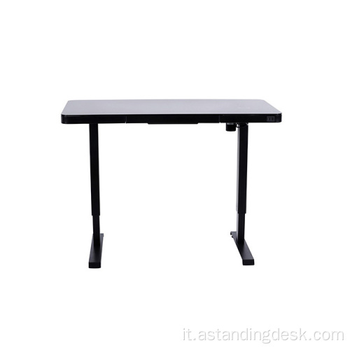 USB Ufficio di ricarica Black Glass Standing Electric Desk